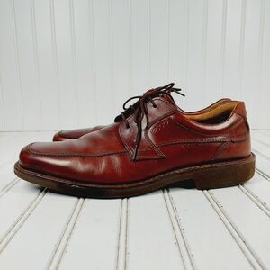 Ecco Shock Point Comfort System Brown Leather Lace up Oxford Dress Shoes K304